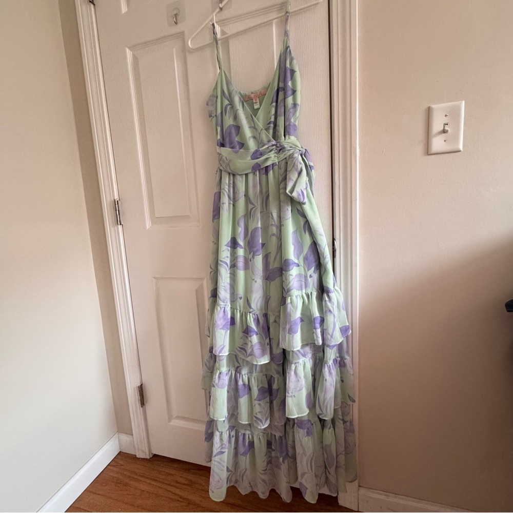HUTCH Imani Maxi Dress Patina Foliage Green/Lavender Size Small - Picture 2 of 15